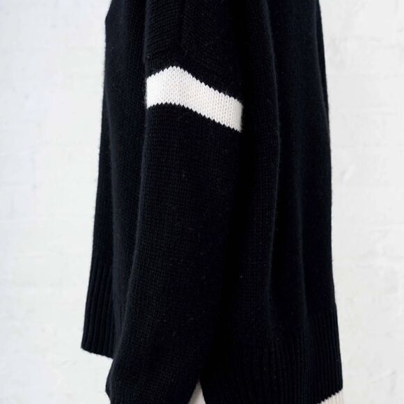 La Ligne Varsity Sweater black 100% cashmere XS - Picture 3 of 9